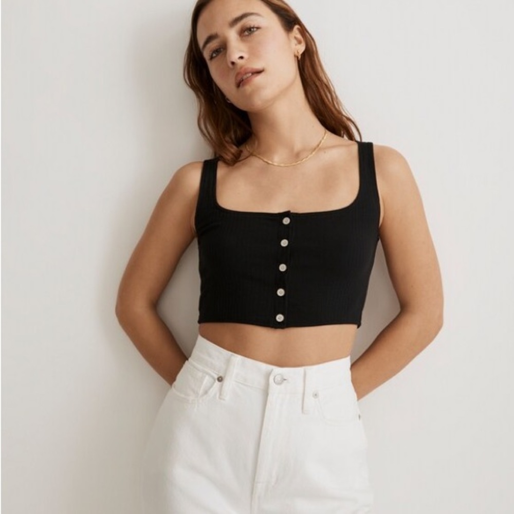 MADEWELL Ribbed bralette tank top, sz Large NWT